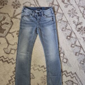 Vintage Women's Silver Jeans co. Aiko Mid Slim Boot jean